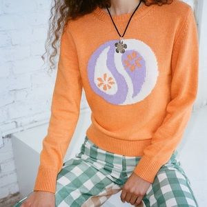 Lisa Says Gah Gigamus Orange Ying Yang Sweater